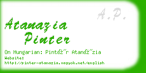atanazia pinter business card